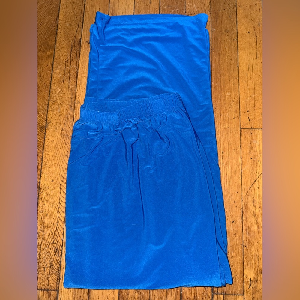Antthony Original Bright Royal Blue Slinky Wide Leg Pants Size 1X